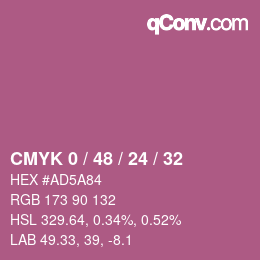 カラーコード: CMYK 0 / 48 / 24 / 32 | qconv.com