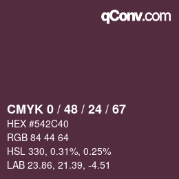 Color code: CMYK 0 / 48 / 24 / 67 | qconv.com