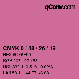 カラーコード: CMYK 0 / 48 / 26 / 19 | qconv.com