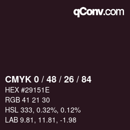 Color code: CMYK 0 / 48 / 26 / 84 | qconv.com