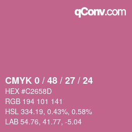Color code: CMYK 0 / 48 / 27 / 24 | qconv.com