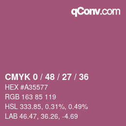 颜色代码: CMYK 0 / 48 / 27 / 36 | qconv.com