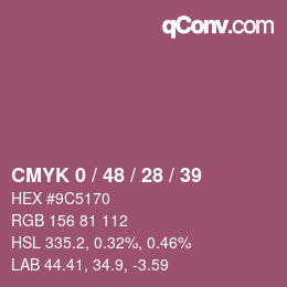颜色代码: CMYK 0 / 48 / 28 / 39 | qconv.com