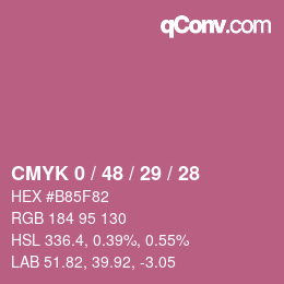 カラーコード: CMYK 0 / 48 / 29 / 28 | qconv.com