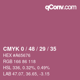 Color code: CMYK 0 / 48 / 29 / 35 | qconv.com