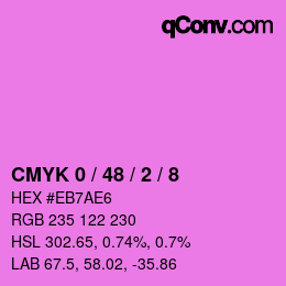 颜色代码: CMYK 0 / 48 / 2 / 8 | qconv.com