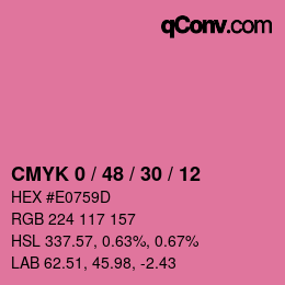 颜色代码: CMYK 0 / 48 / 30 / 12 | qconv.com