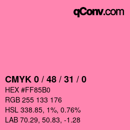 Color code: CMYK 0 / 48 / 31 / 0 | qconv.com