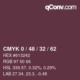 颜色代码: CMYK 0 / 48 / 32 / 62 | qconv.com
