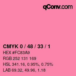Color code: CMYK 0 / 48 / 33 / 1 | qconv.com