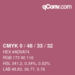 颜色代码: CMYK 0 / 48 / 33 / 32 | qconv.com