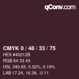 カラーコード: CMYK 0 / 48 / 33 / 75 | qconv.com