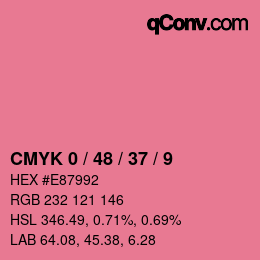 Color code: CMYK 0 / 48 / 37 / 9 | qconv.com