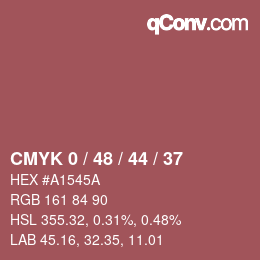 颜色代码: CMYK 0 / 48 / 44 / 37 | qconv.com
