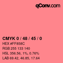 Color code: CMYK 0 / 48 / 45 / 0 | qconv.com