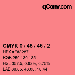 Color code: CMYK 0 / 48 / 46 / 2 | qconv.com