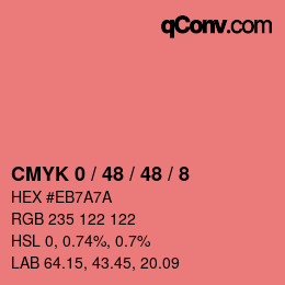 Color code: CMYK 0 / 48 / 48 / 8 | qconv.com