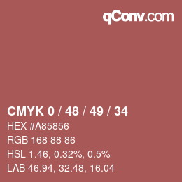 Color code: CMYK 0 / 48 / 49 / 34 | qconv.com