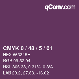 Color code: CMYK 0 / 48 / 5 / 61 | qconv.com