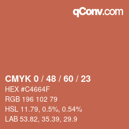 Color code: CMYK 0 / 48 / 60 / 23 | qconv.com
