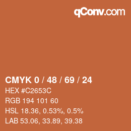 Color code: CMYK 0 / 48 / 69 / 24 | qconv.com