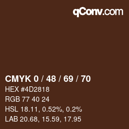 Código de color: CMYK 0 / 48 / 69 / 70 | qconv.com