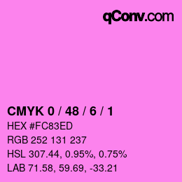 カラーコード: CMYK 0 / 48 / 6 / 1 | qconv.com