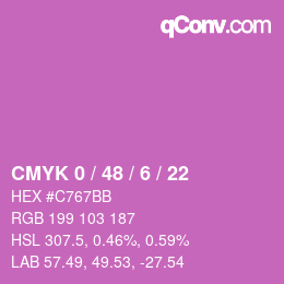 カラーコード: CMYK 0 / 48 / 6 / 22 | qconv.com