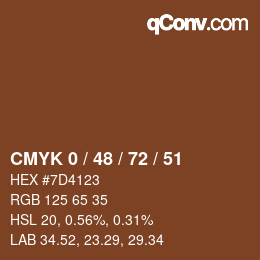 Color code: CMYK 0 / 48 / 72 / 51 | qconv.com