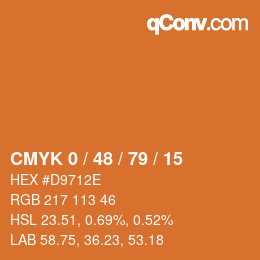 Color code: CMYK 0 / 48 / 79 / 15 | qconv.com