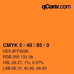 Color code: CMYK 0 / 48 / 85 / 0 | qconv.com