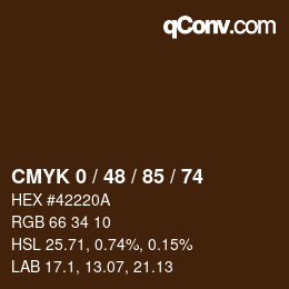 Color code: CMYK 0 / 48 / 85 / 74 | qconv.com