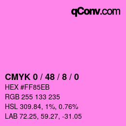 カラーコード: CMYK 0 / 48 / 8 / 0 | qconv.com