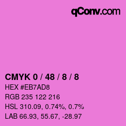 Farbcode: CMYK 0 / 48 / 8 / 8 | qconv.com