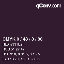 Color code: CMYK 0 / 48 / 8 / 80 | qconv.com