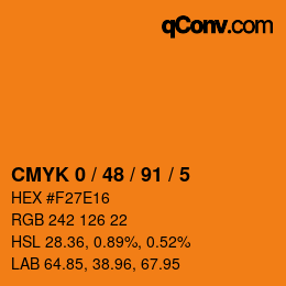 Color code: CMYK 0 / 48 / 91 / 5 | qconv.com