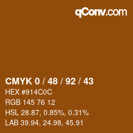 Color code: CMYK 0 / 48 / 92 / 43 | qconv.com
