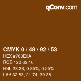 Color code: CMYK 0 / 48 / 92 / 53 | qconv.com