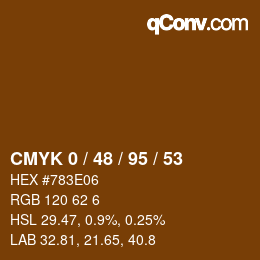 Color code: CMYK 0 / 48 / 95 / 53 | qconv.com