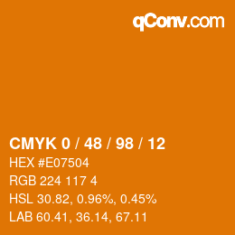 Color code: CMYK 0 / 48 / 98 / 12 | qconv.com