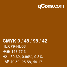 Color code: CMYK 0 / 48 / 98 / 42 | qconv.com