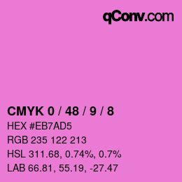 カラーコード: CMYK 0 / 48 / 9 / 8 | qconv.com