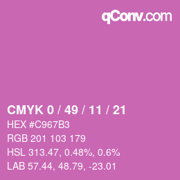 Farbcode: CMYK 0 / 49 / 11 / 21 | qconv.com