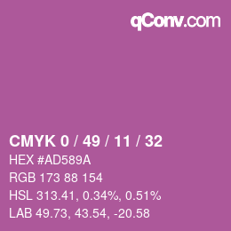 颜色代码: CMYK 0 / 49 / 11 / 32 | qconv.com