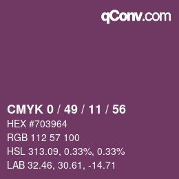 Código de color: CMYK 0 / 49 / 11 / 56 | qconv.com