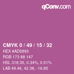 颜色代码: CMYK 0 / 49 / 15 / 32 | qconv.com