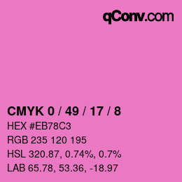 カラーコード: CMYK 0 / 49 / 17 / 8 | qconv.com