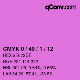 カラーコード: CMYK 0 / 49 / 1 / 12 | qconv.com