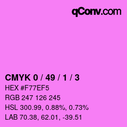 颜色代码: CMYK 0 / 49 / 1 / 3 | qconv.com