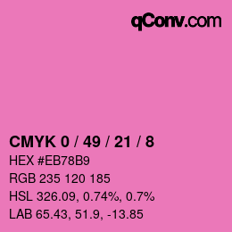 Color code: CMYK 0 / 49 / 21 / 8 | qconv.com